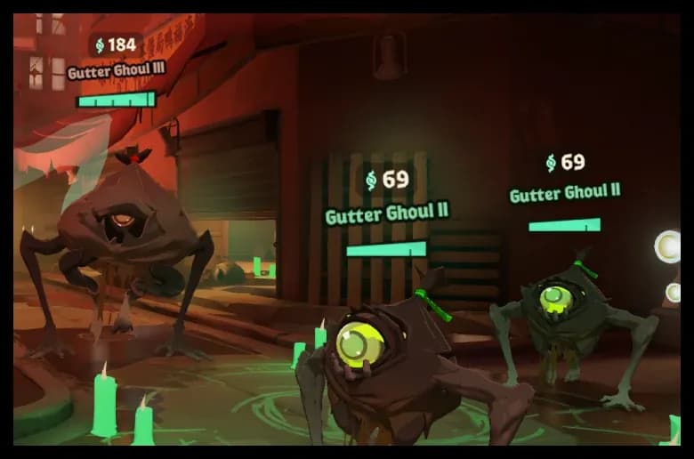 Deadlock HUD showing soul values over Gutter Ghoul Haunts