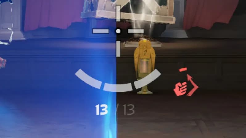 Deadlock parry cooldown shown next to the reticle