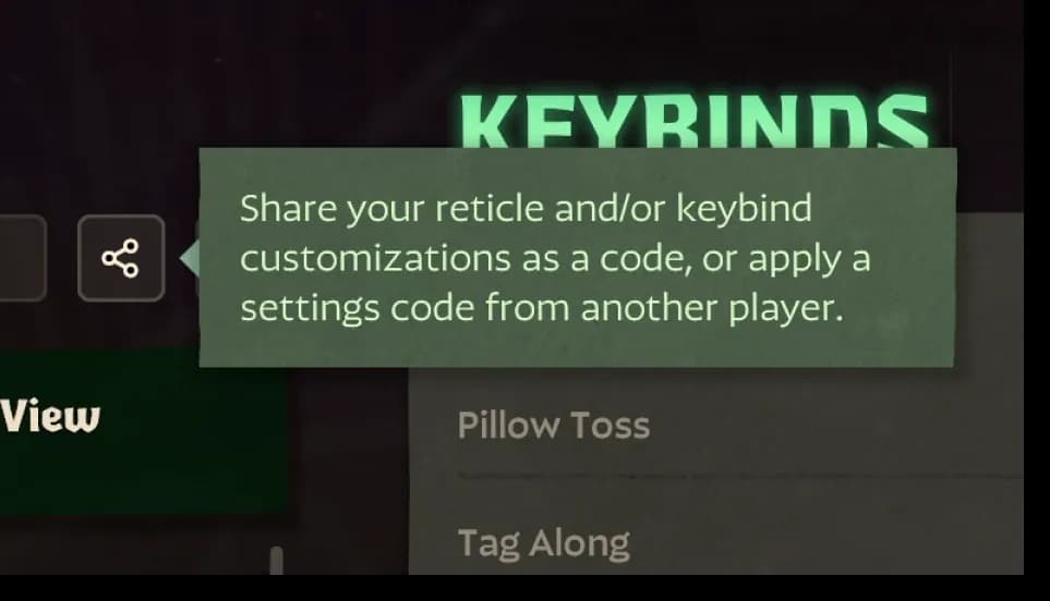 Deadlock settings share code window