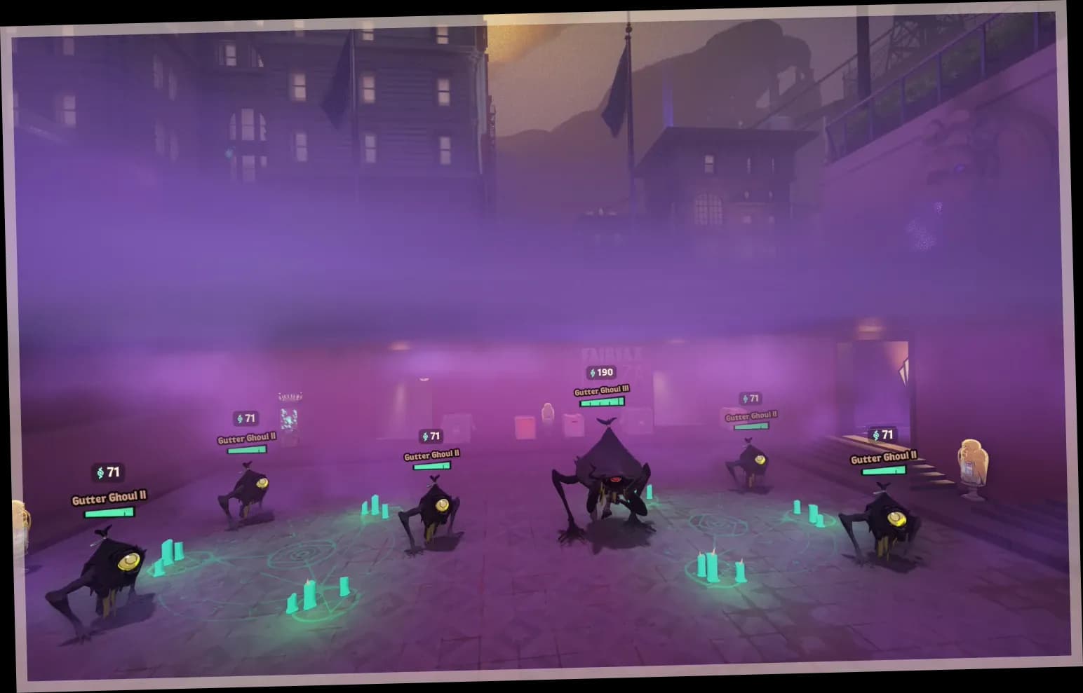 The fog-filled Sunken Plaza arena under Deadlock's Plaza district